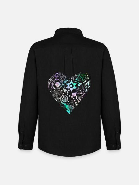 Flower Heart Pastel Dream - Men's Oxford Shirt by Stanley/Stella - black