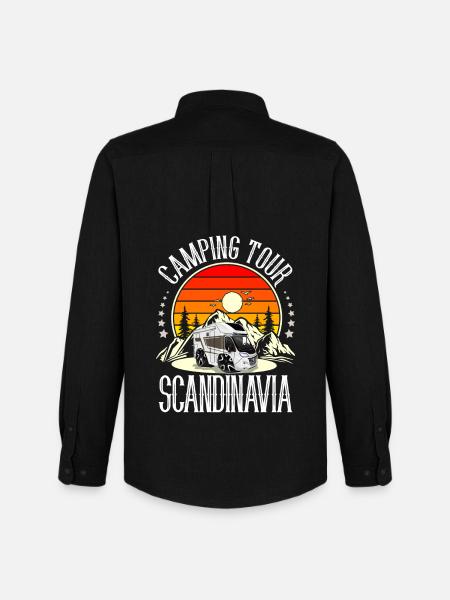 Camping Camper Camping Scandinavia - Men's Oxford Shirt by Stanley/Stella - black