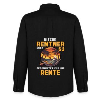 Lustig Rentner 63 Geburtstag Rente Senioren Spruch - Männer Oxford Hemd von Stanley/Stella - Schwarz - Hinten - AI Model Male 185 dark (185cm)