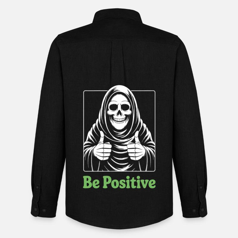 Be Positive Grim Reaper - Männer Oxford Hemd von Stanley/Stella - Schwarz