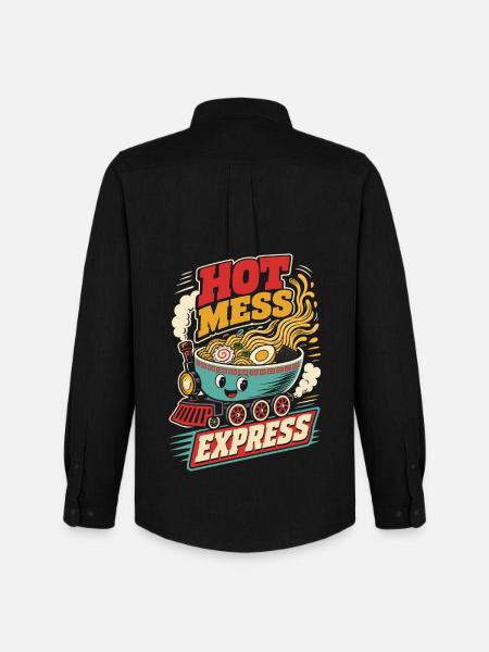Hot Mess Express Ramen Zug - Männer Oxford Hemd von Stanley/Stella - Schwarz