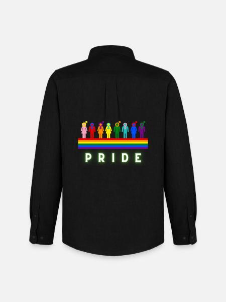 Pride Rainbow LGBTQ Diversity Design - Men's Oxford Shirt by Stanley/Stella - black