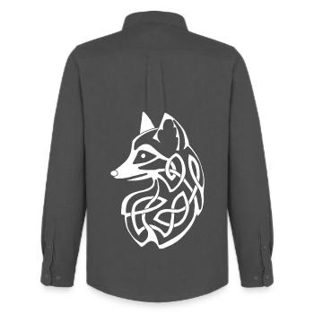 weißer Fuchs - Männer Oxford Hemd von Stanley/Stella - Anthrazit - Hinten - AI Model Male 185 dark (185cm)