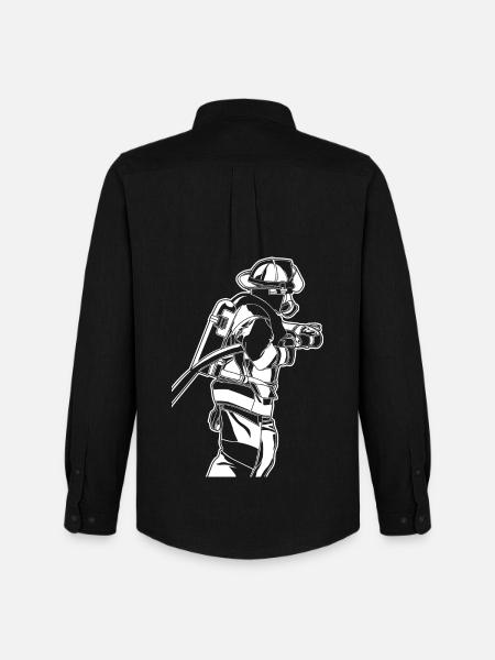 Firefighter Sketch - Men's Oxford Shirt by Stanley/Stella - black