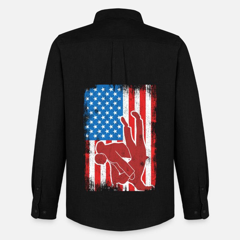 Judo USA Flagge - Männer Oxford Hemd von Stanley/Stella - Schwarz