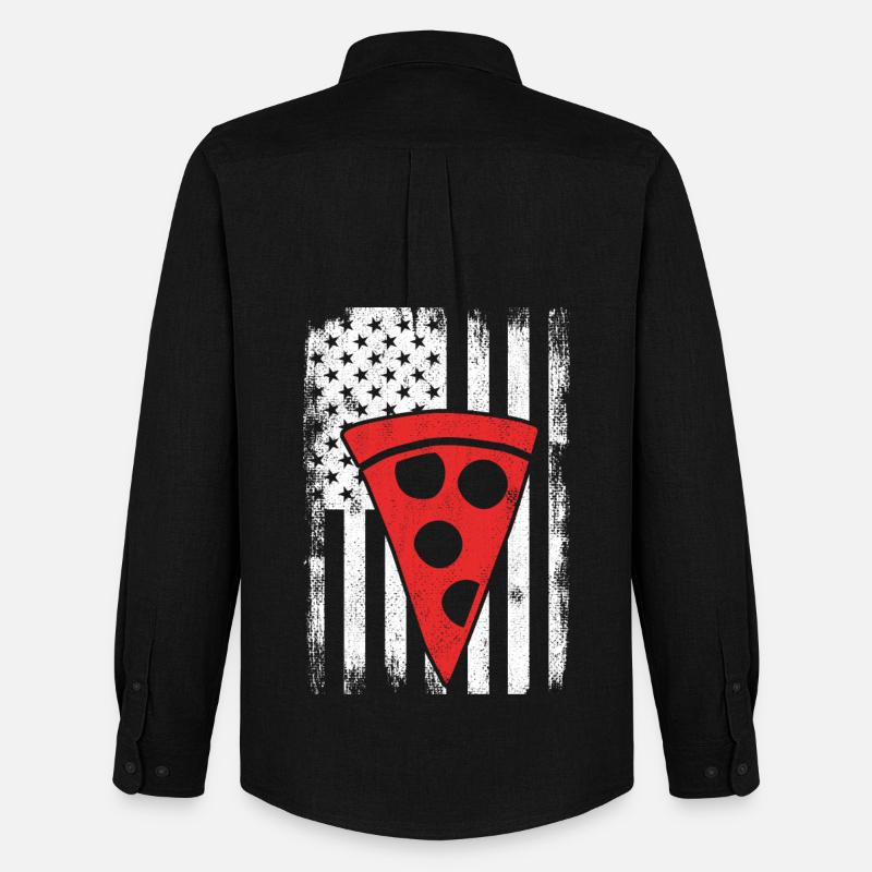 USA Pizza - Männer Oxford Hemd von Stanley/Stella - Schwarz