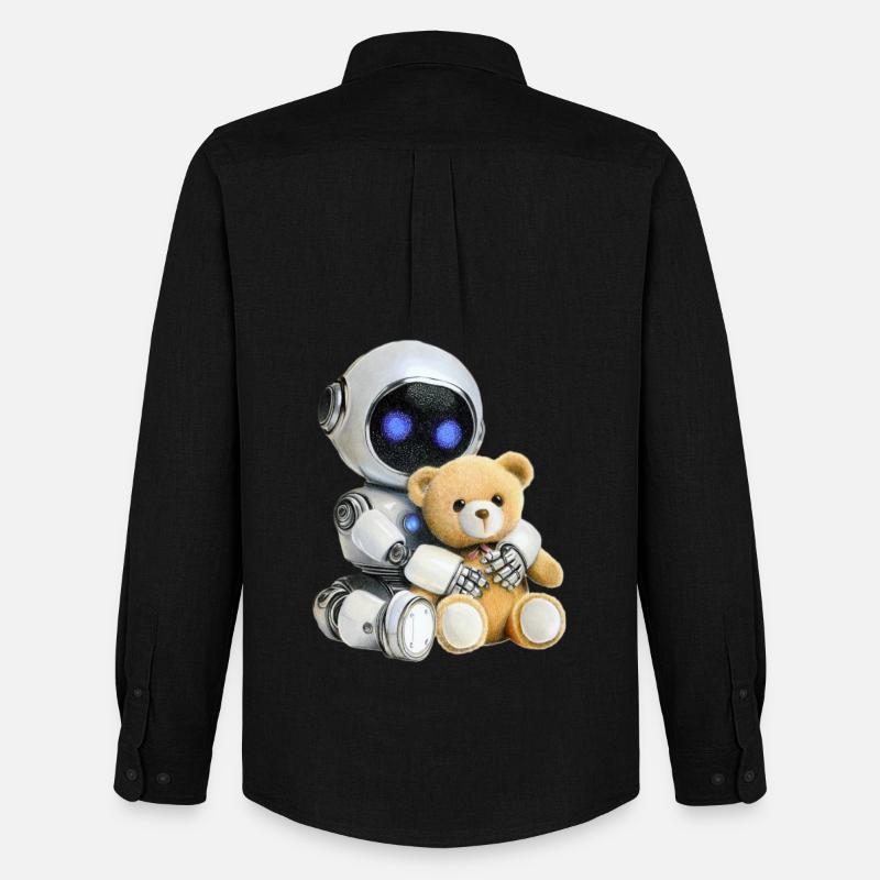Roboter Teddy - Männer Oxford Hemd von Stanley/Stella - Schwarz