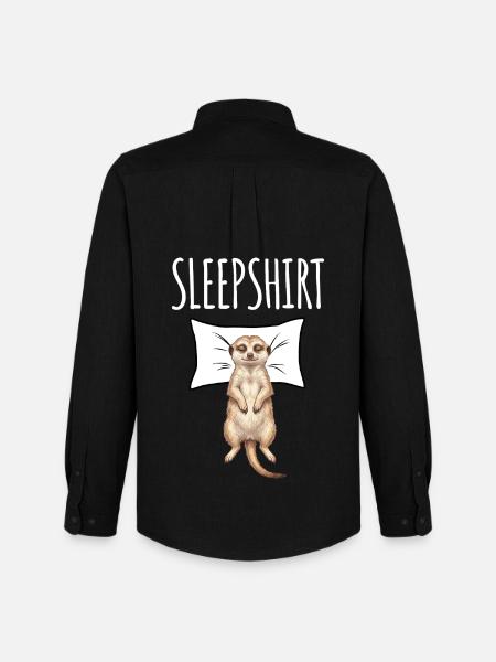 Meerkat Sleep Shirt - Men's Oxford Shirt by Stanley/Stella - black