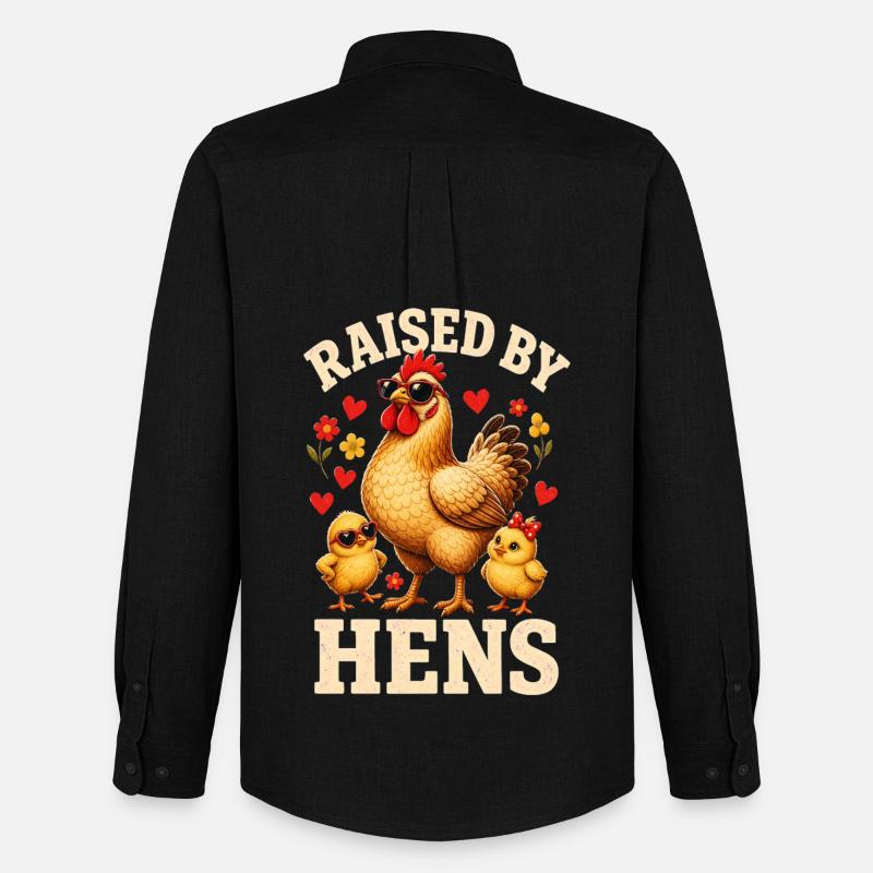 RAISED BY HENS - Männer Oxford Hemd von Stanley/Stella - Schwarz