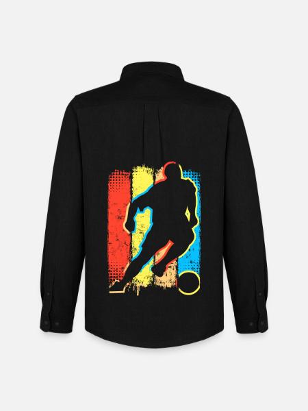 FuĂball - Retro FuĂballer - Fussballspiel - Goal - MĂ€nner Oxford Hemd von Stanley/Stella - Schwarz