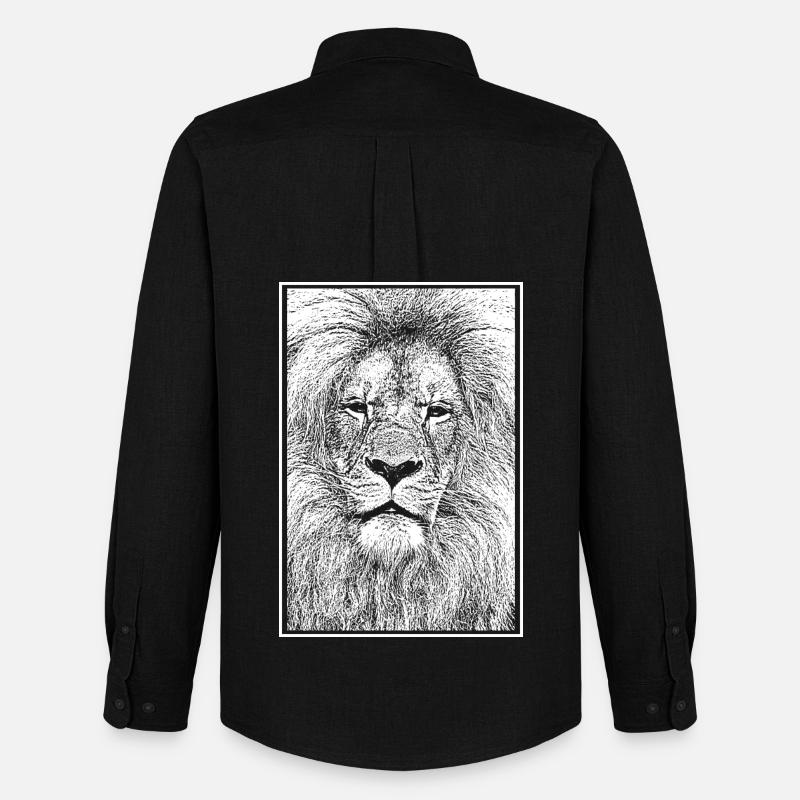 Prächtiger Löwe - Männer Oxford Hemd von Stanley/Stella - Schwarz