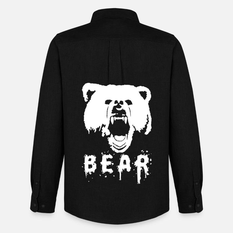 Bär - Männer Oxford Hemd von Stanley/Stella - Schwarz