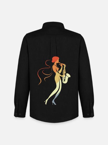 Saxophone Femme - Chemise Oxford homme Stanley/Stella - noir
