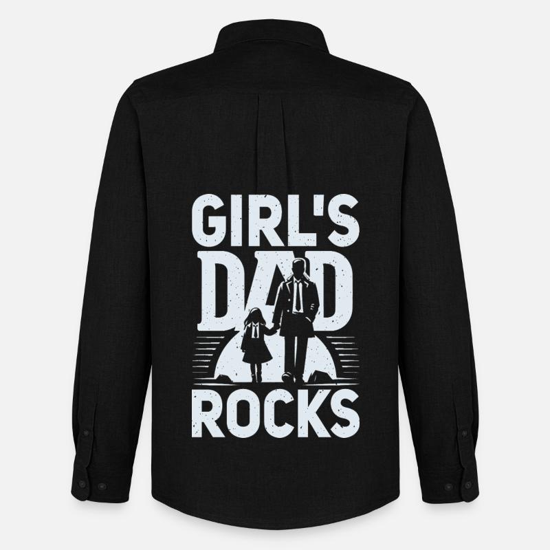 Mädchen Papa rockt Silhouette Design - Männer Oxford Hemd von Stanley/Stella - Schwarz