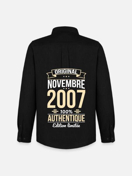 18th Birthday - Original - November 2007 - Men's Oxford Shirt by Stanley/Stella - black
