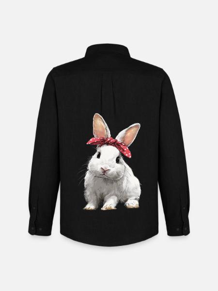 Bunny Rabbit Bow - Men's Oxford Shirt by Stanley/Stella - black