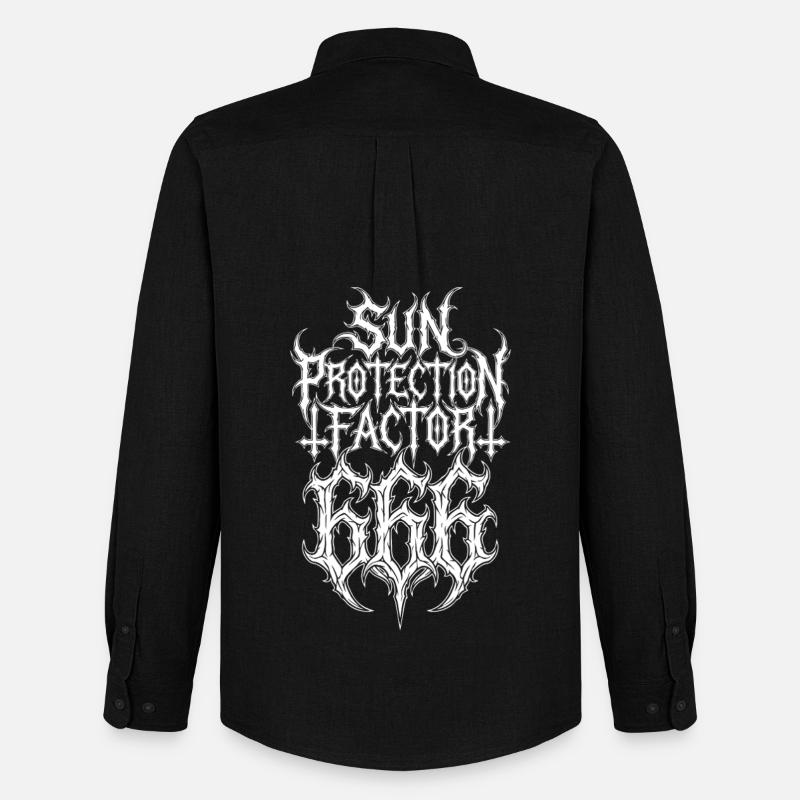Sun Protection Factor 666 - Männer Oxford Hemd von Stanley/Stella - Schwarz