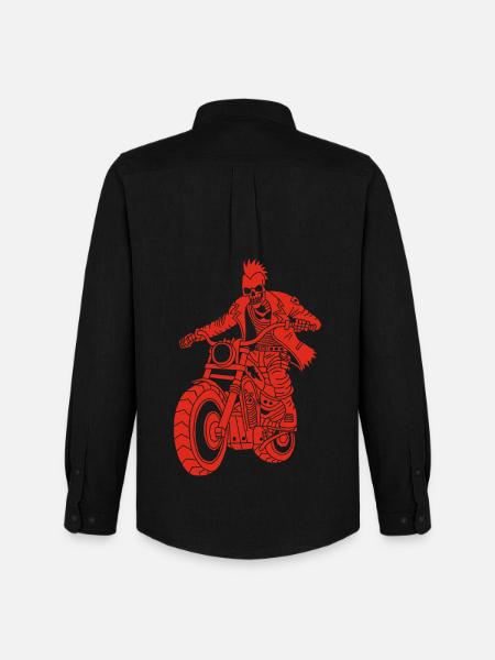 The Red Biker from Hell - Men's Oxford Shirt by Stanley/Stella - black