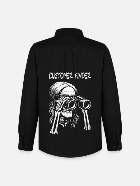 Customer Finder Skeleton Binoculars Rock Design - Men's Oxford Shirt by Stanley/Stella - black