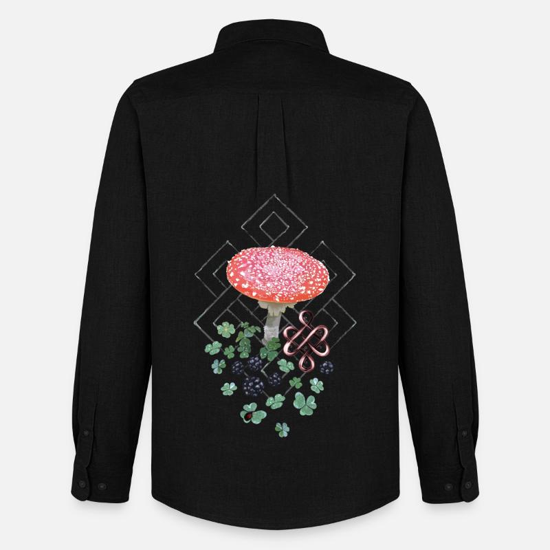 Lucky Toadstool Clover - Men's Oxford Shirt by Stanley/Stella - black
