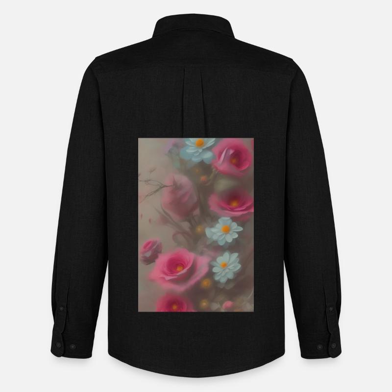 Blumen Kunst - Männer Oxford Hemd von Stanley/Stella - Schwarz