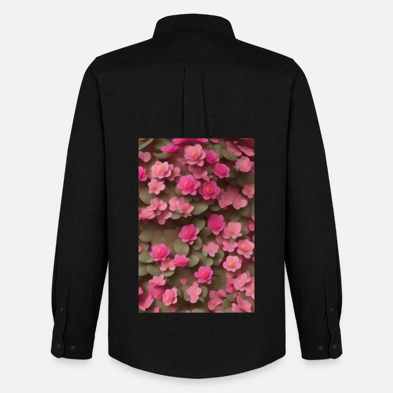 Blumen Kunst - Männer Oxford Hemd von Stanley/Stella - Schwarz