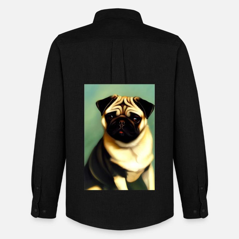 Mops Hund - Männer Oxford Hemd von Stanley/Stella - Schwarz