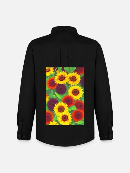 Sunflowers - Men's Oxford Shirt by Stanley/Stella - black