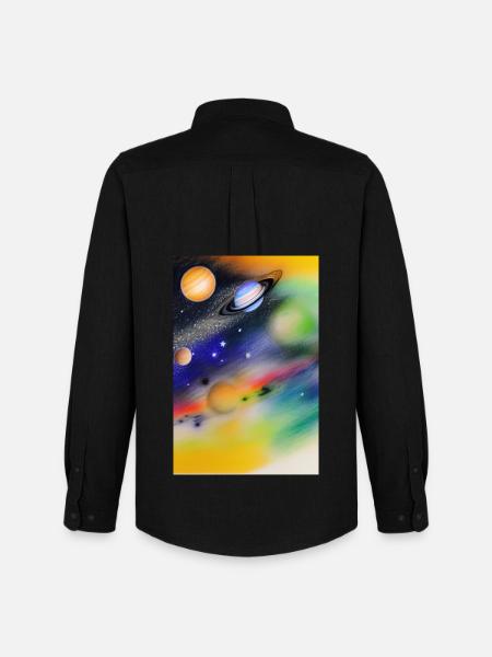 Space and planets - Men's Oxford Shirt by Stanley/Stella - black