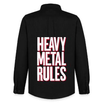 Règles du Heavy Metal - Chemise Oxford homme Stanley/Stella - noir - Dos - AI Model Male 185 dark (185cm)
