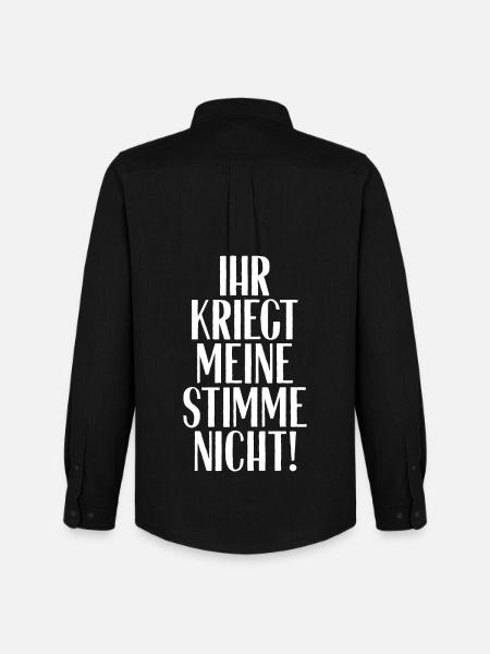 Meine Stimme - Männer Oxford Hemd von Stanley/Stella - Schwarz