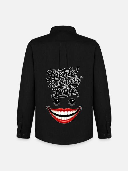 Always smiling - Men's Oxford Shirt by Stanley/Stella - black