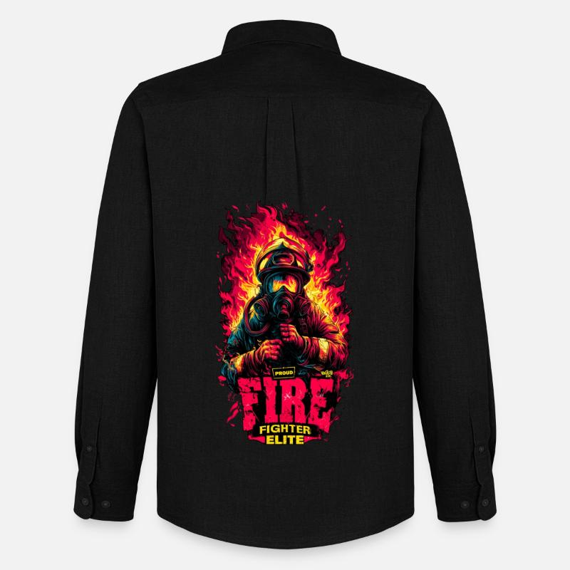Fire Fighter Elite - Männer Oxford Hemd von Stanley/Stella - Schwarz