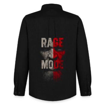 Rage Mode - Chemise Oxford homme Stanley/Stella - noir - Dos - AI Model Male 185 dark (185cm)