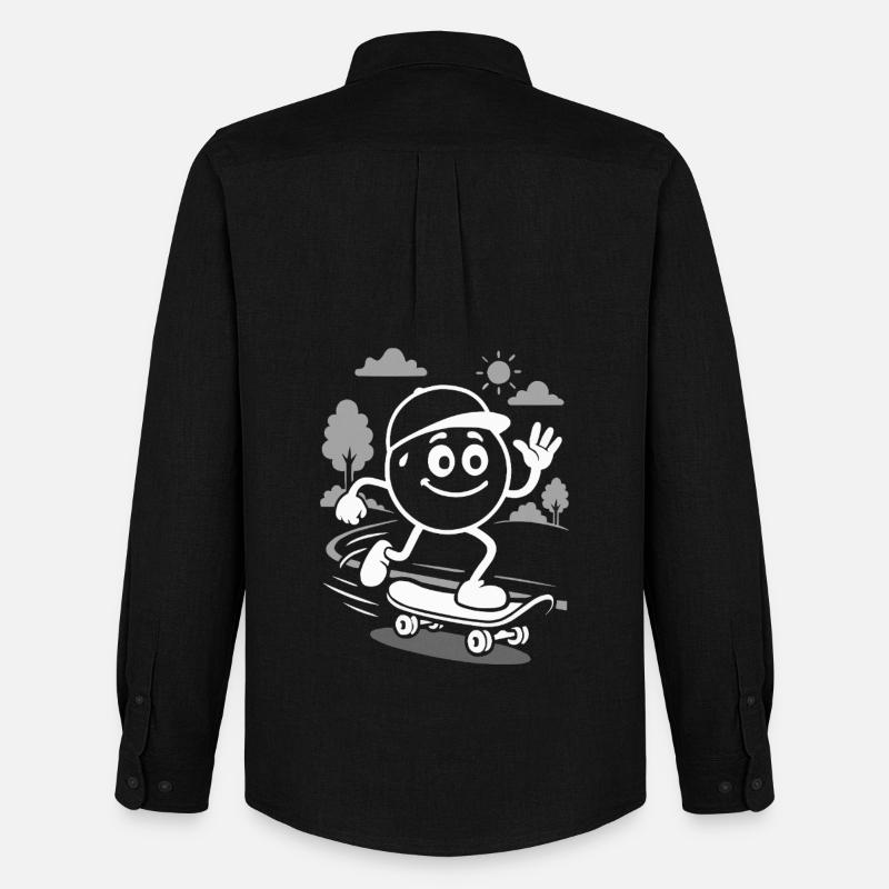 Ribbo auf dem Skateboard - Männer Oxford Hemd von Stanley/Stella - Schwarz
