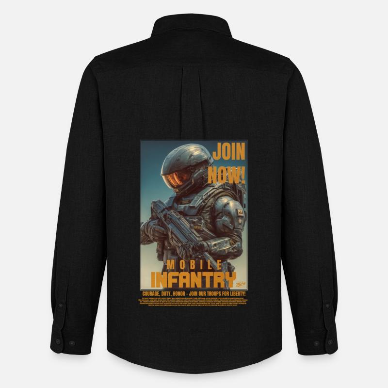 Mobile Infantry - Männer Oxford Hemd von Stanley/Stella - Schwarz