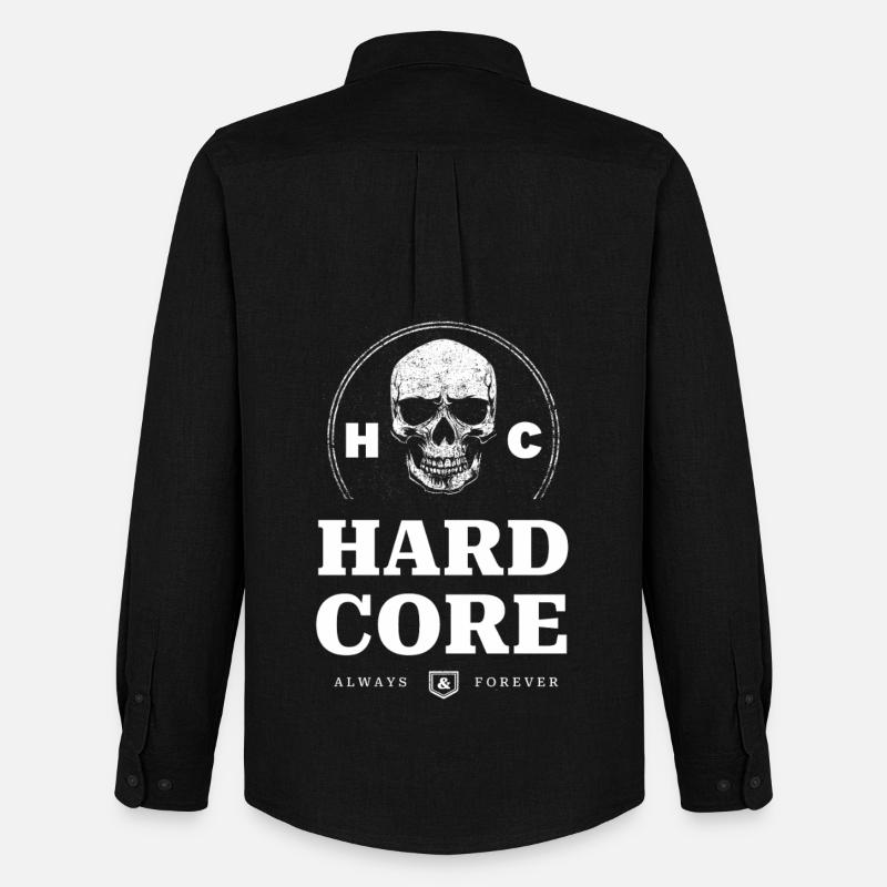Schädel Hardcore - Männer Oxford Hemd von Stanley/Stella - Schwarz