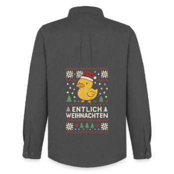 Noël Entlich Noël Vilain Dicton de Noël - Chemise Oxford homme Stanley/Stella - charbon - Dos - AI Model Male 185 dark (185cm)