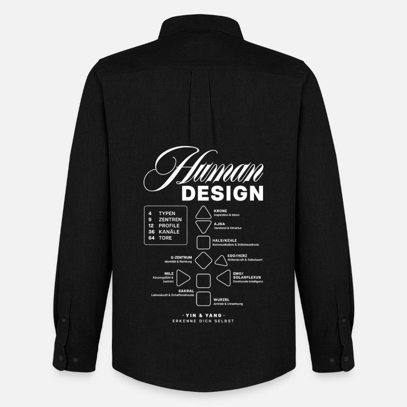 Human Design Blueprint - Männer Oxford Hemd von Stanley/Stella - Schwarz