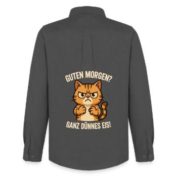 Guten Morgen Ganz dünnes Eis - Männer Oxford Hemd von Stanley/Stella - Anthrazit - Hinten - AI Model Male 185 dark (185cm)