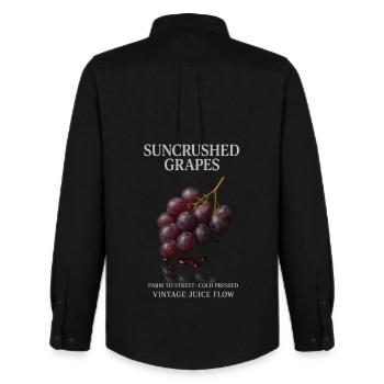 Grapes Fruit Grapes Summer - Men's Oxford Shirt by Stanley/Stella - black - Back - AI Model Male 185 dark (185cm)