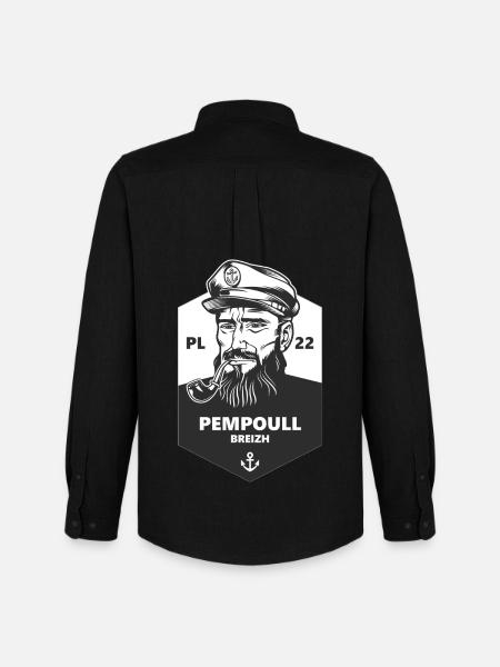 Marin PL 22 Pempoull Breizh - Oxfordskjorte herre Stanley/Stella - sort