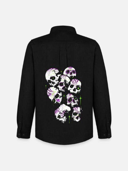 Skulls Skull Halloween Sugar Skulls - Men's Oxford Shirt by Stanley/Stella - black