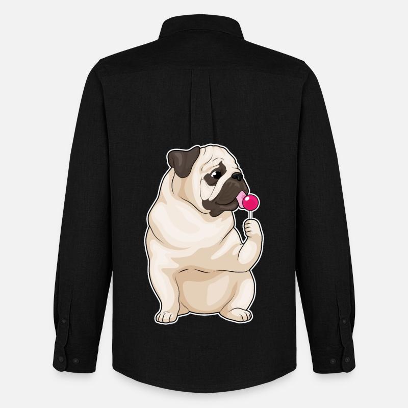 Mops Lollipop - Männer Oxford Hemd von Stanley/Stella - Schwarz