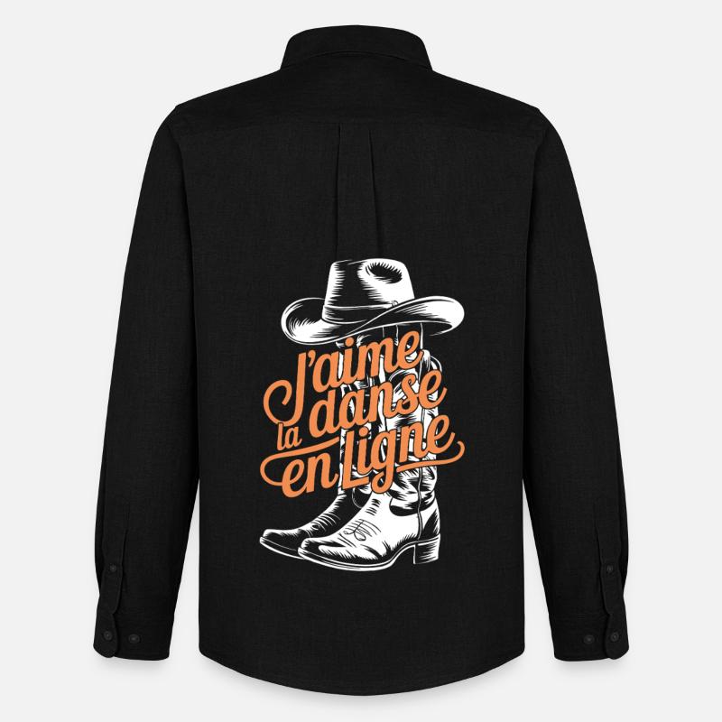 Cowboy Chic Line Dance - Männer Oxford Hemd von Stanley/Stella - Schwarz