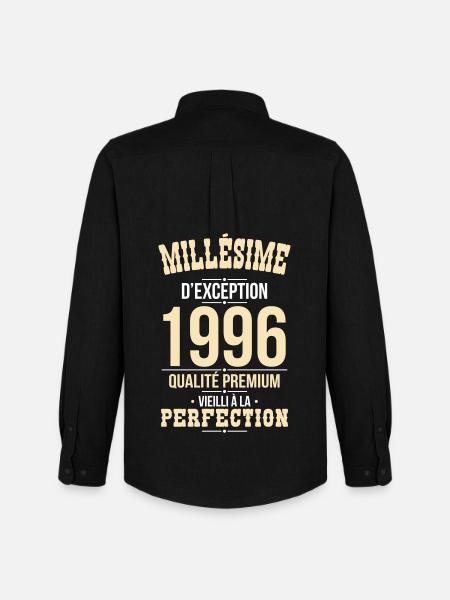1996 – Millésime d’exception – Qualité premium - Chemise Oxford homme Stanley/Stella - noir