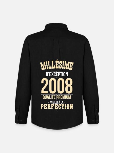 2008 – Millésime d’exception – Qualité premium - Chemise Oxford homme Stanley/Stella - noir
