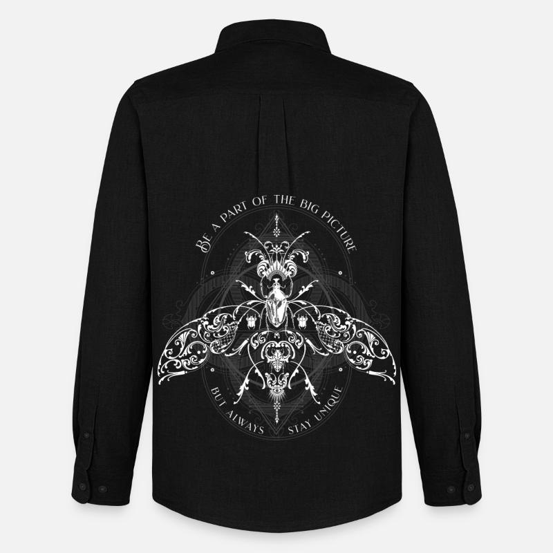 Insects Psychedelic Bug Pattern - Men's Oxford Shirt by Stanley/Stella - black