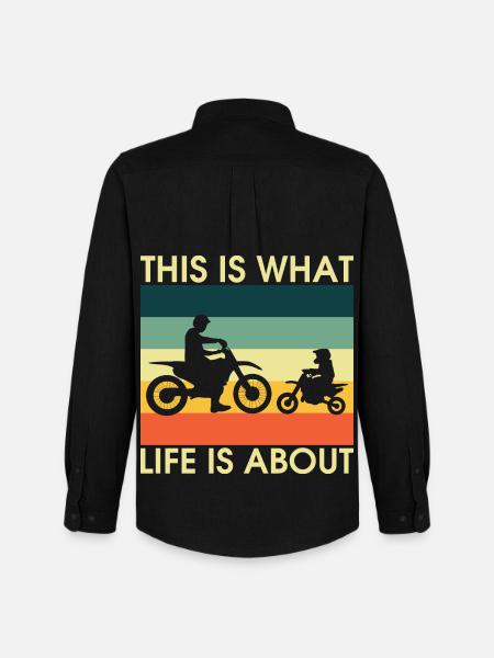 ParentChild Bicycle Silhouettes Retro - Men's Oxford Shirt by Stanley/Stella - black