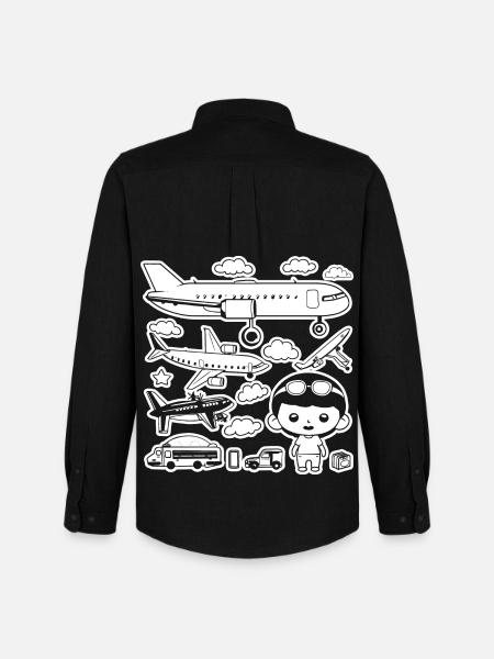 Airplanes Cartoon Style - Men's Oxford Shirt by Stanley/Stella - black